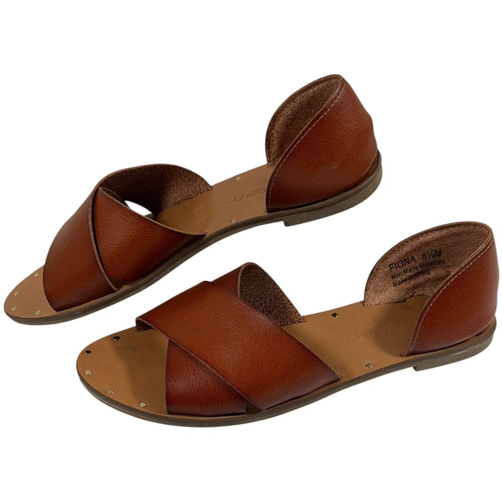 Cynthia Rowley Fiona Flat Sandals Brown Womens 8.5 Boho Chic Casual